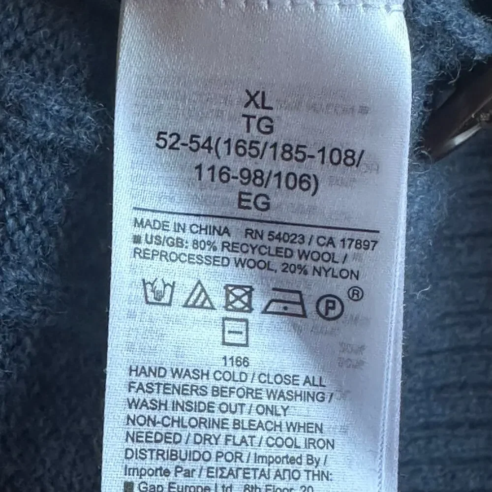 Banana Republic Novara Mock Neck Sweater – Navy Blue – XL – Italian Yarn